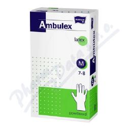 Ambulex rukavice latexov jemn pudrovan M 100ks