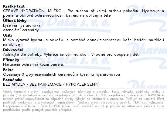 CERAVE Hydratační mléko 236ml
