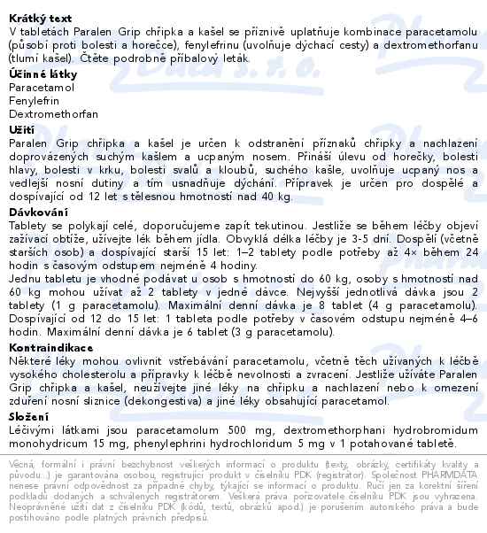 PARALEN GRIP chřipka a kašel por.tbl.flm.24