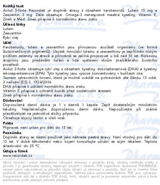 Avilut 3-forte Recordati 90 kapslí