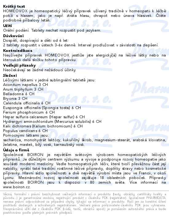 Boiron Homeovox 60 tablet