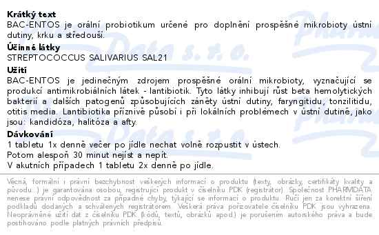 Bac-Entos orální probiotikum 30 tablet