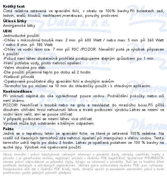 Termofor rašelinový 20x25cm