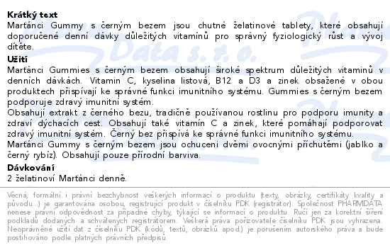 Walmark Marťánci Gummy Černý bez 50ks