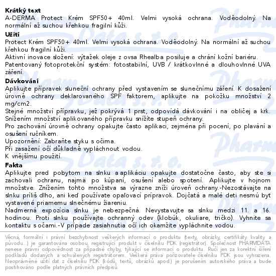 A-DERMA Protect Krém SPF50+ 40ml