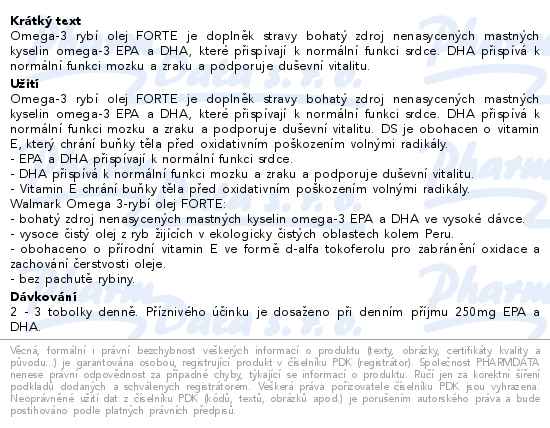 Walmark Omega-3 rybí olej 1000mg 180 tobolek