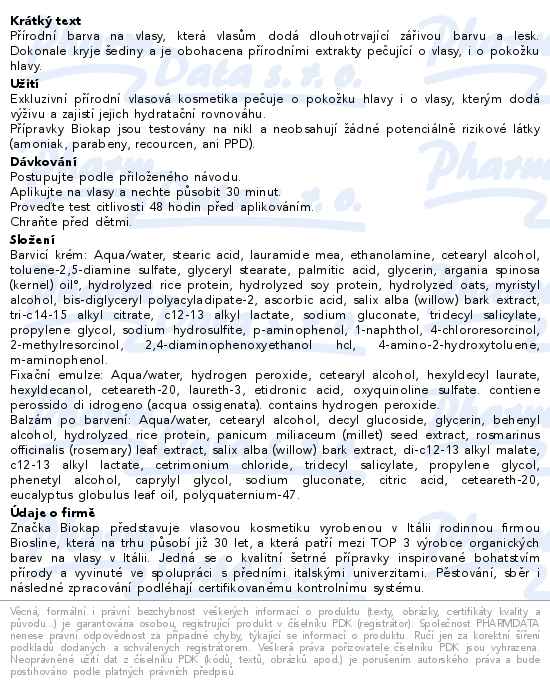 BIOKAP Barva na vlasy 2.9 Kaštan-čoko tmavá 140ml