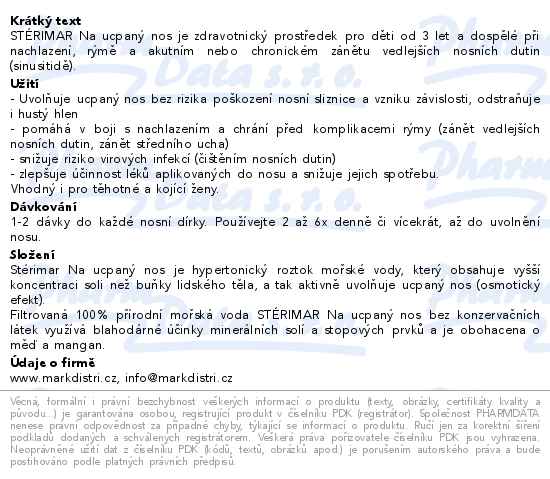 Stérimar na ucpaný nos, nosní sprej 50ml