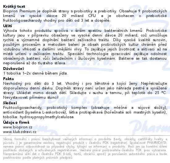 Biopron Premium probiotika a prebiotika tbl.10x10