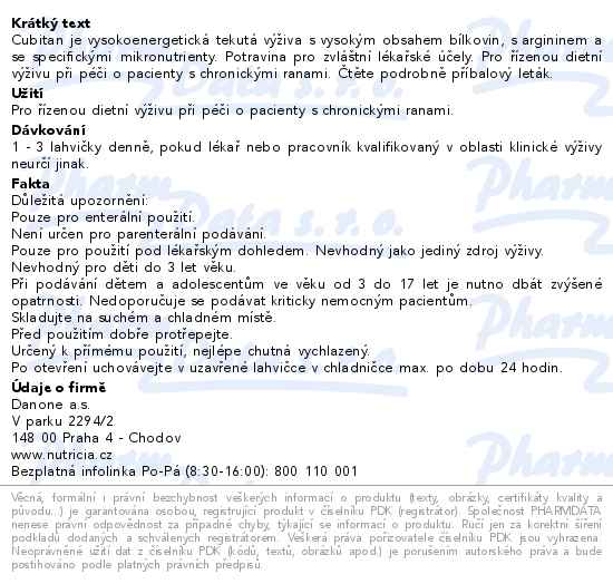 Nutricia Cubitan 4x200ml Čokoláda