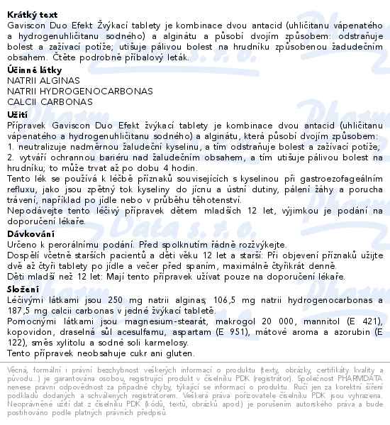 Gaviscon Duo Efekt 24 žvýkacích tablet