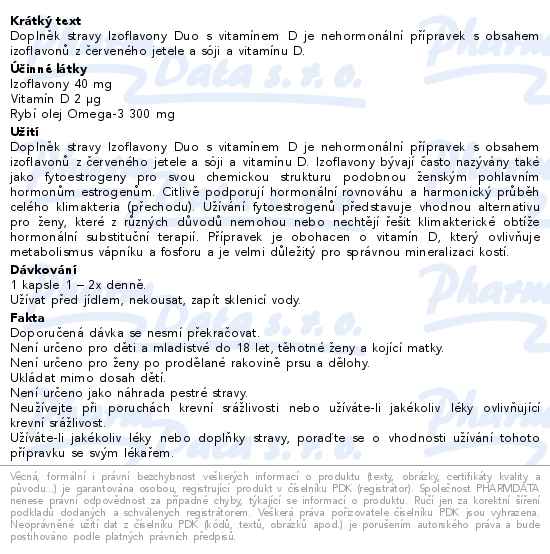 Izoflavony Duo s vitamínem D 60 kapslí