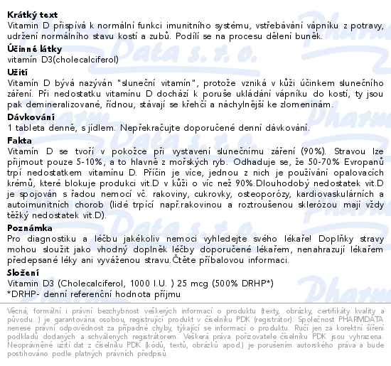 NatureVia Vitamin D3-Efekt 1000 IU 90 tablet