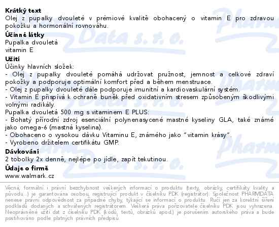 Walmark Pupalka 500mg s vit.E PLUS tob.90