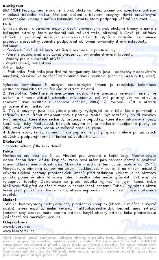 Walmark Biopron ProEnzymes 10 tablet