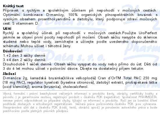 NatureVia UroPerfect Manóza Rapid 10 sáčků