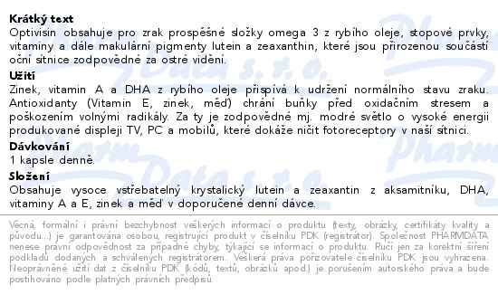 NatureVia OptiVizin Blue 60 kapslí