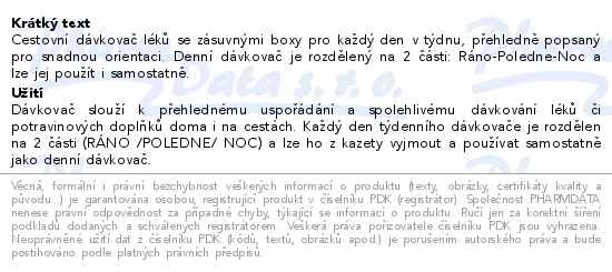 SimplyMed Dávkovač léků týdenní Travel Max