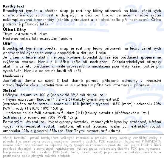 Bronchipret tymián a břečťan sirup 100ml