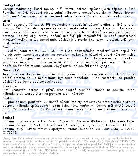 Corega whitening čisticí tablety 30ks