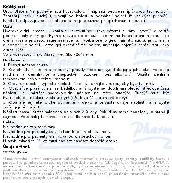 URGO BLISTERS Na puchýře hydrokoloidní náplast 6ks