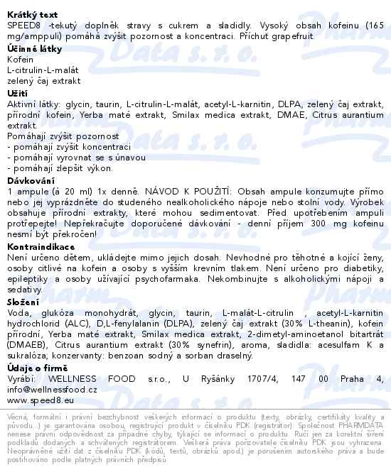 SPEED8 Grapefruit 10 ampulí