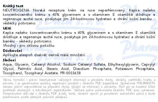 Neutrogena NR krém na ruce neparfemovaný 75ml