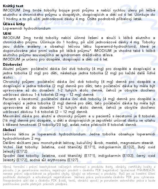 Imodium 2mg 20 tobolek