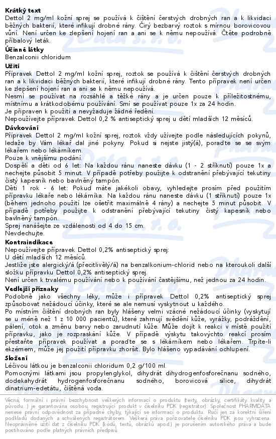 Dettol 0.2% Antiseptický sprej 1x100ml