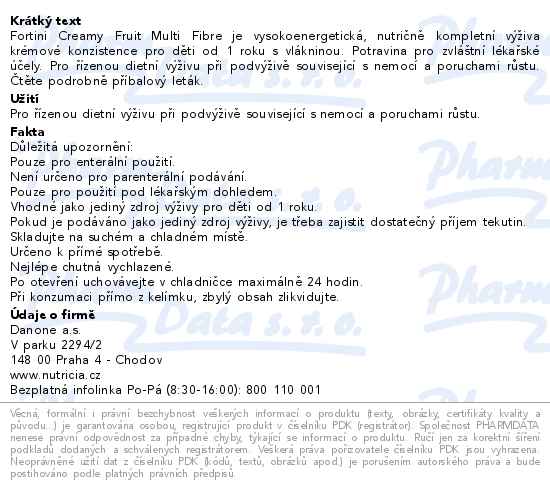 Fortini Creamy Fruit Multi Fibre 4x100g