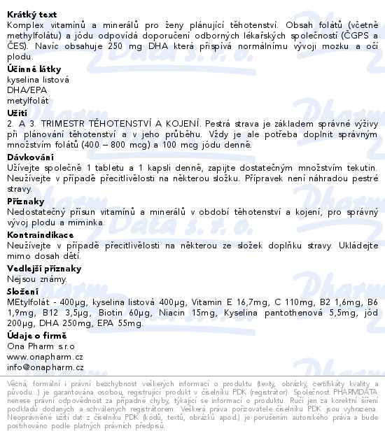 Chytré miminko metylfolát 2 s DHA tbl.30+cps.30