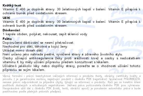 Noventis Vitamín E 400 30 kapslí