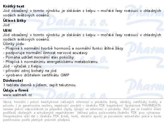 Walmark Jód Výtažek z kelpu 90 tablet