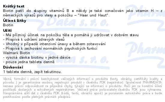 Walmark Biotin 90 tablet