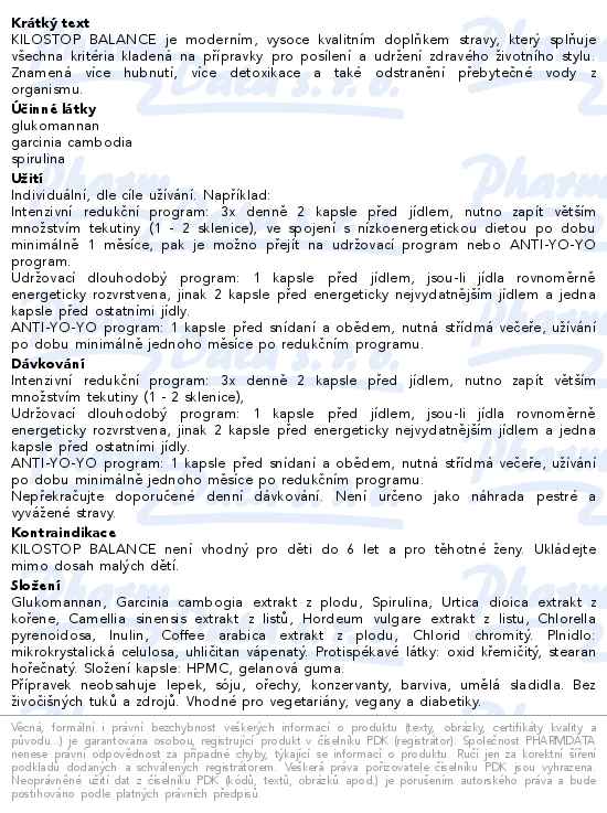 Astina Kilostop BALANCE 60 kapslí