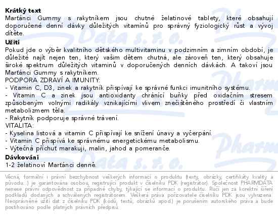 Walmark Marťánci Gummy PODZIM-ZIMA 50 tablet