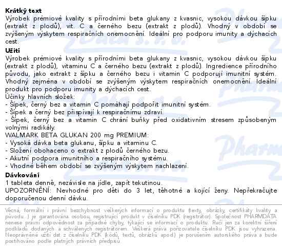 Walmark Beta Glukan 200mg 60 tablet