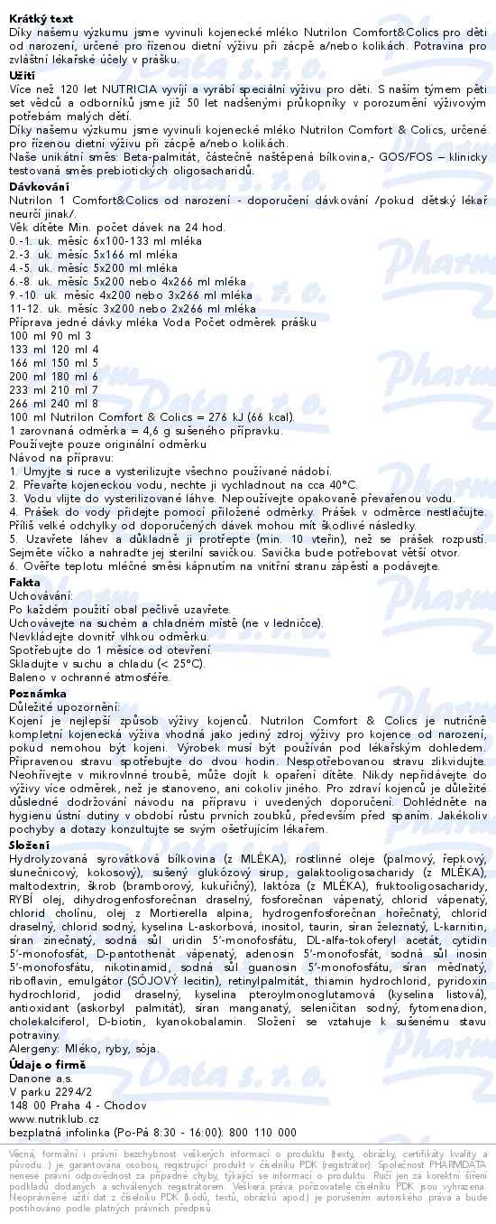 Nutrilon Comfort & Colics 800g