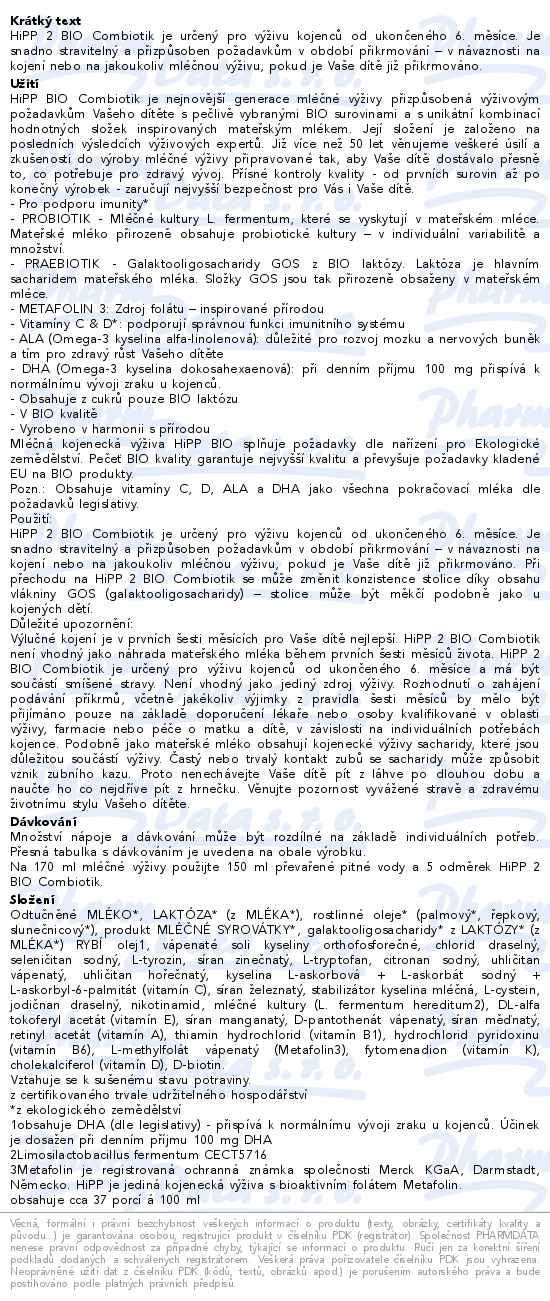 HiPP 2 Combiotik pro podporu imunity BIO 500g