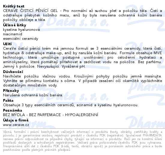 CERAVE Čisticí pěnící krém 473ml