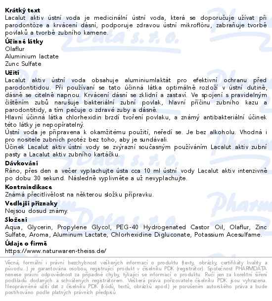 Lacalut Aktiv ústní voda 300ml