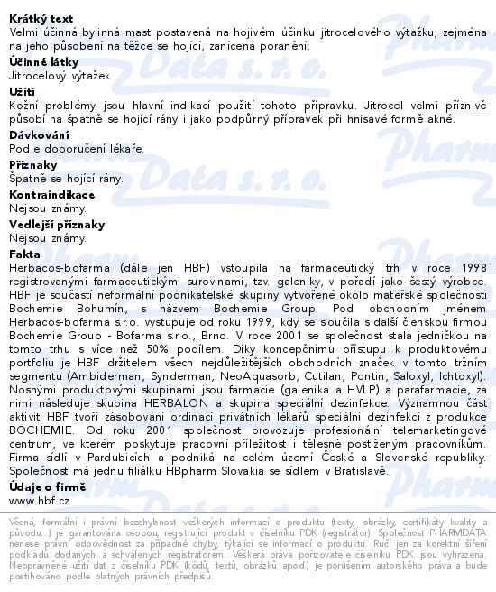 Herbacos Mast jitrocelová 50ml