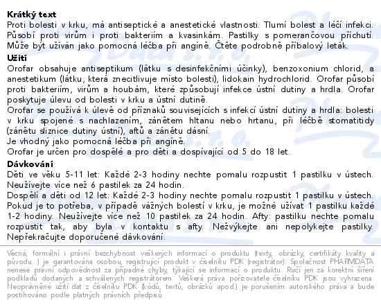 Orofar 1mg/1mg 24 pastilek