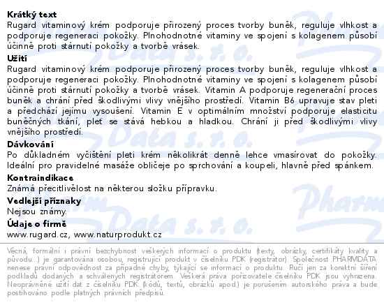 Rugard Vitaminový krém 100 ml