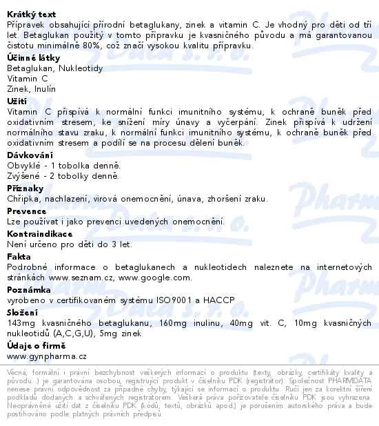 Betaglukan Junior+ 100mg 30 tobolek