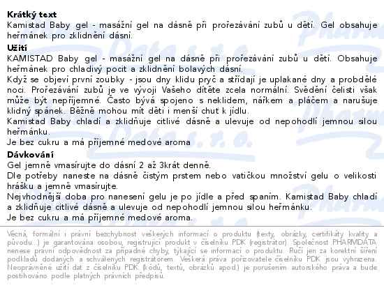 Kamistad Baby gel na dásně 20ml