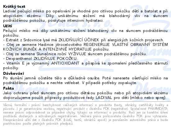 Ladival dětská pokožka mléko po opalování 200ml