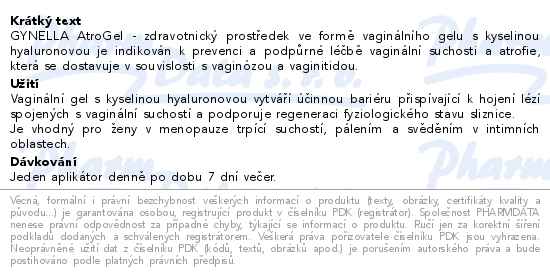 GYNELLA AtroGel 7x5g jednoráz. vagin. aplikátorů