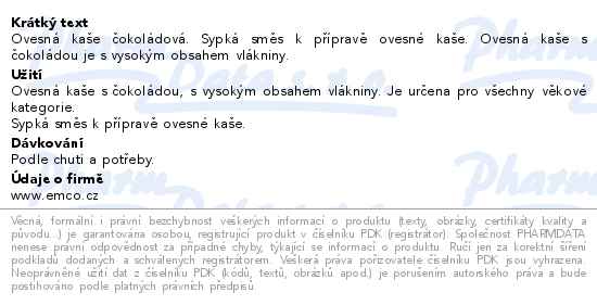 EMCO Ovesná kaše s čokoládou 5x55g