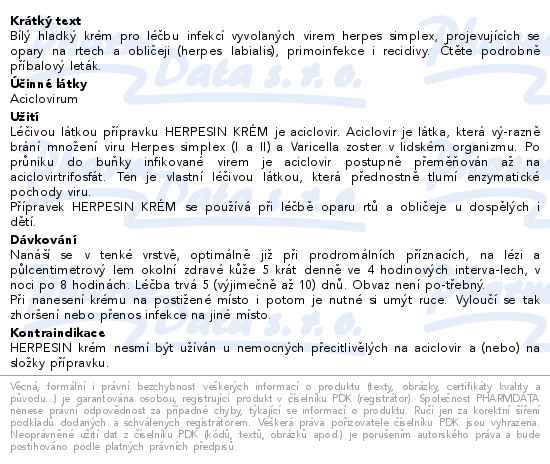 Herpesin krém drm.crm.1x2g 5%